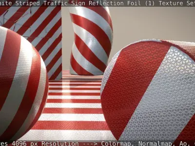 Striped Traffic Sign Reflection Foil  1 - Texture Set  29 Low-poly 3D model