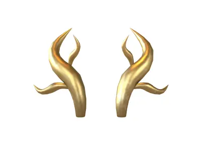 Dragon Horn v1 005 Low-poly 3D model