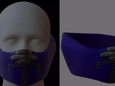 Gas mask helmet 3d model scifi Low-poly  Low-poly 3D model 172