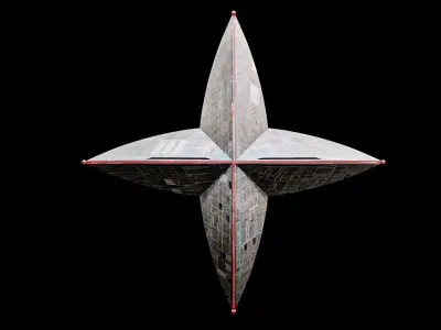 Star Spaceship Sci-Fi Lowpoly Game Ready Low-poly 3D model