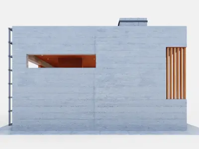 Gazebo with fireplace and summer kitchen 3D model