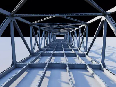 Structural engineering of Metal bridge structure 3D model 2