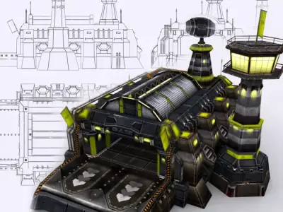 3DRT - Light Vessels Factory  Low-poly 3D model