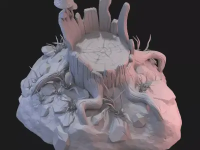 Fantasy stump 3D model