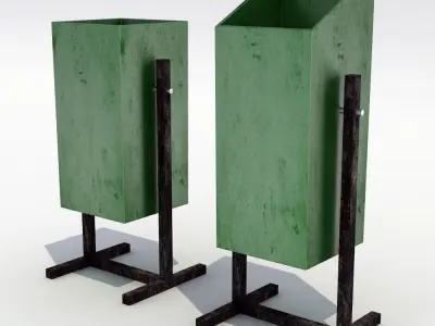 Street trash can - 9 3D model