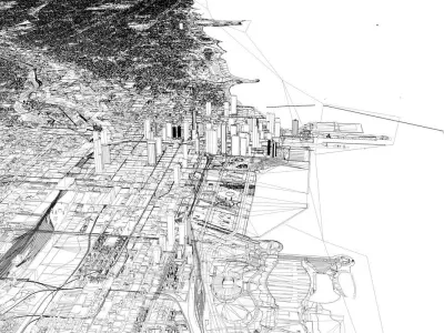 Chicago City USA Low-poly 3D model