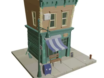 Local Cafe The Hidden Gem You Need to Visit game ready file Low-poly 3D model