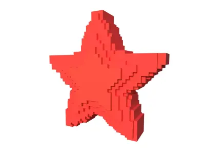 Voxel Star Low-poly 3D model