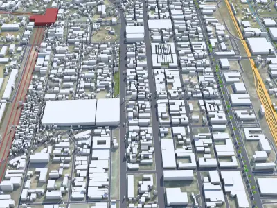 Lusaka Zambia 40km Low-poly 3D model