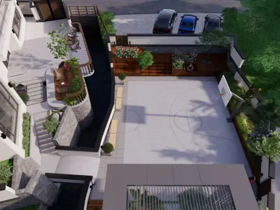 modern house design  lanscape design 3D model