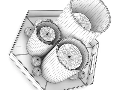 White Candles Set 3D model