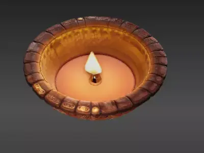 Traditional Diwali Diya Lamp 3D Model And Print Indian Oil Lamp 3D model