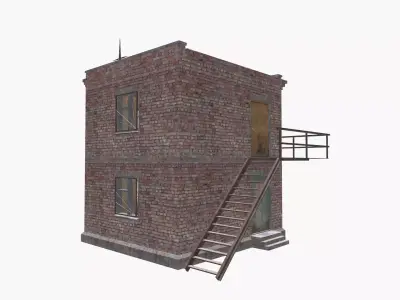 Brick tower Low-poly 3D model