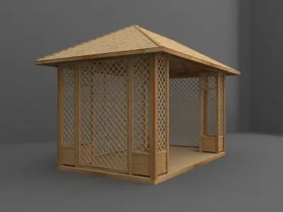 gazebo wooden 3D model