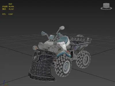 Stylish cartoon mountain bike Low-poly 3D model