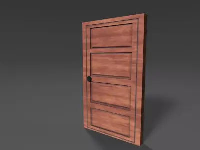 WOODEN DOOR Low-poly 3D model