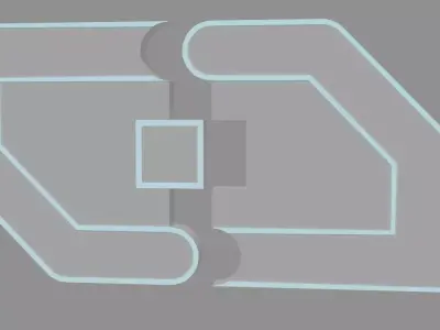 Double Door Futuristic 2 Low-poly 3D model