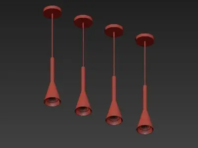 Holtkotter four pendant lights with gold finish 3D model