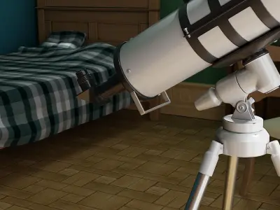 Cartoon Bedroom Low-poly 3D model