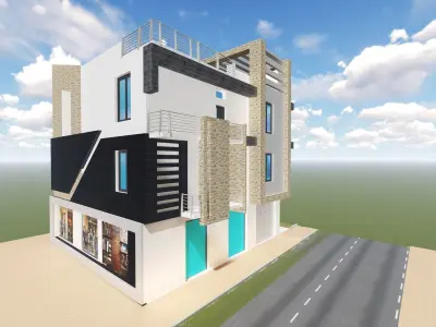 3D HOUSE MODERNE 3D print model