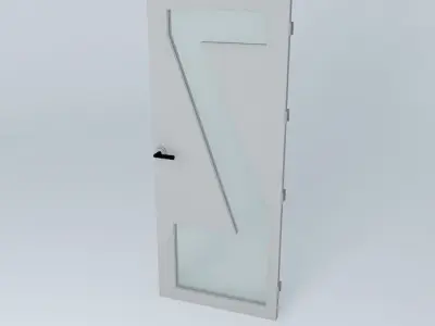 Letter Z 3D door very detail with glass lock and hinger Free 3D model