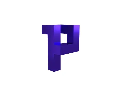 P Symbol v1 008 Low-poly 3D model