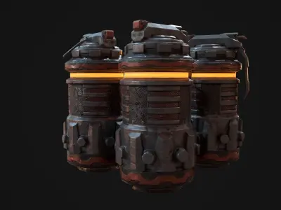 Sci-Fi Grenade Low-poly 3D model