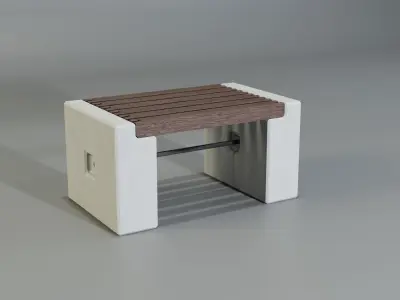 Concrete Bench - Type 3A mid 3D model