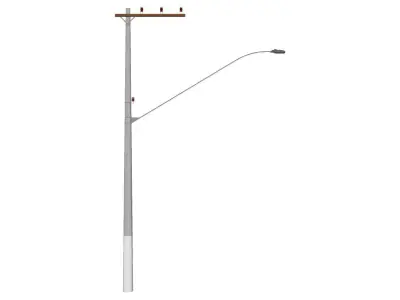 Concrete Lamp Post - Light Pole - Light Post - Street Light 35 3D model