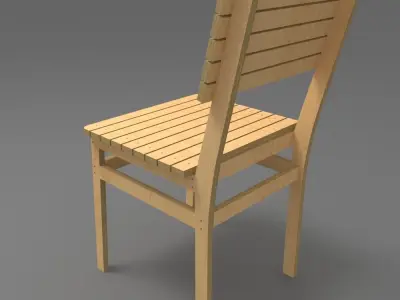 plywood simple chair 3D model