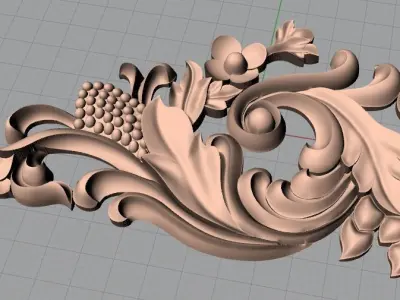 Decorative angle  flower 3D STL model used for CNC router E030 3D model