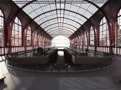Antwerp Central Station Low-poly 3D model