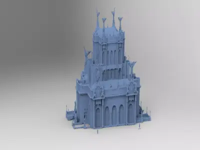 Final fantasy street Hall roofs  3D model