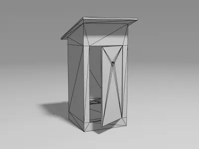 Blue WC Low-poly 3D model