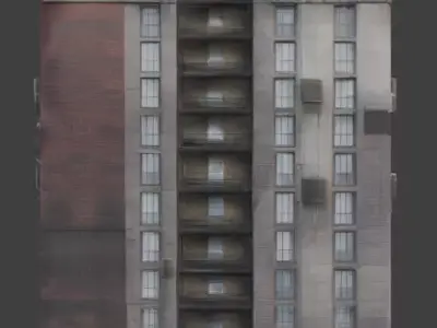 Urban Residential Building 3D Model Low-poly 3D model purchase