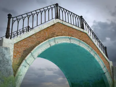 Venetian Bridge Low-poly 3D model