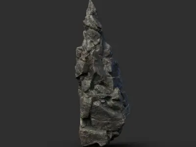 Low poly Black Cliff Modular Rock 210712 Low-poly 3D model