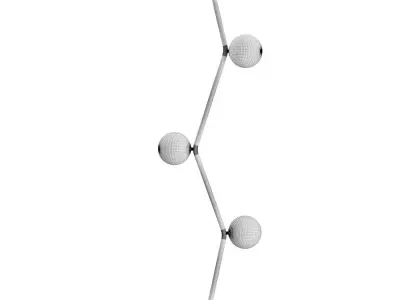 Scandinavian style floor lamp with glass ball shades 3D model