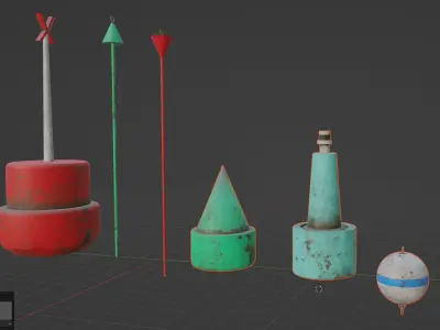 Buoy Pack 01 - VR AR Ready Game Asset - Foundation Studios Low-poly 3D model