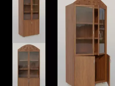 cabinet or library Low-poly 3D model