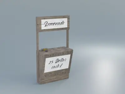 Lemonade Stand Low-poly 3D model