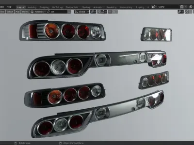 RPS13 and PS13 JunYan and Eurostyle tail lights 3D model