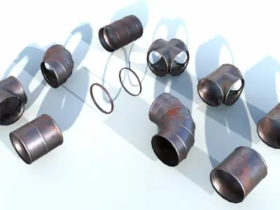 Airduct Rust Pipe Low-poly 3D model