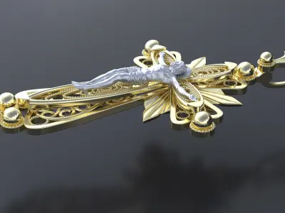 Orthodox cross with the image of Jesus cnc model or  3D print model