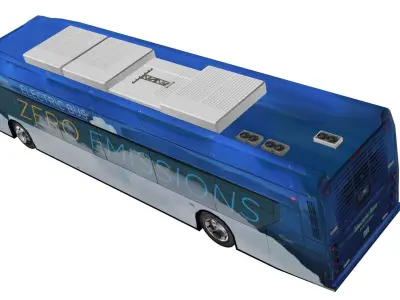 Electric bus New Flyer Xcelsior based low poly 3d model Low-poly 3D model