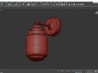 Reed Outdoor Sconce Jar Shade Low-poly 3D model