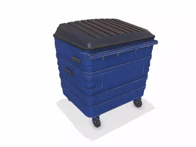 Wheeled Garbage Waste Bin Low-poly PBR Low-poly 3D model