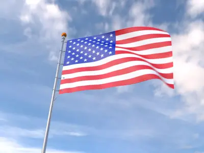 Flag USA animated loop 3D model