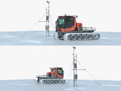  Meteorological Monitoring Tower with Tracked Snow Vehicle 