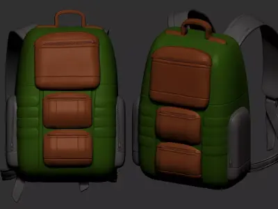 backpack high poly sculpt 3d printable ver 7 3D model 3D model 3D model